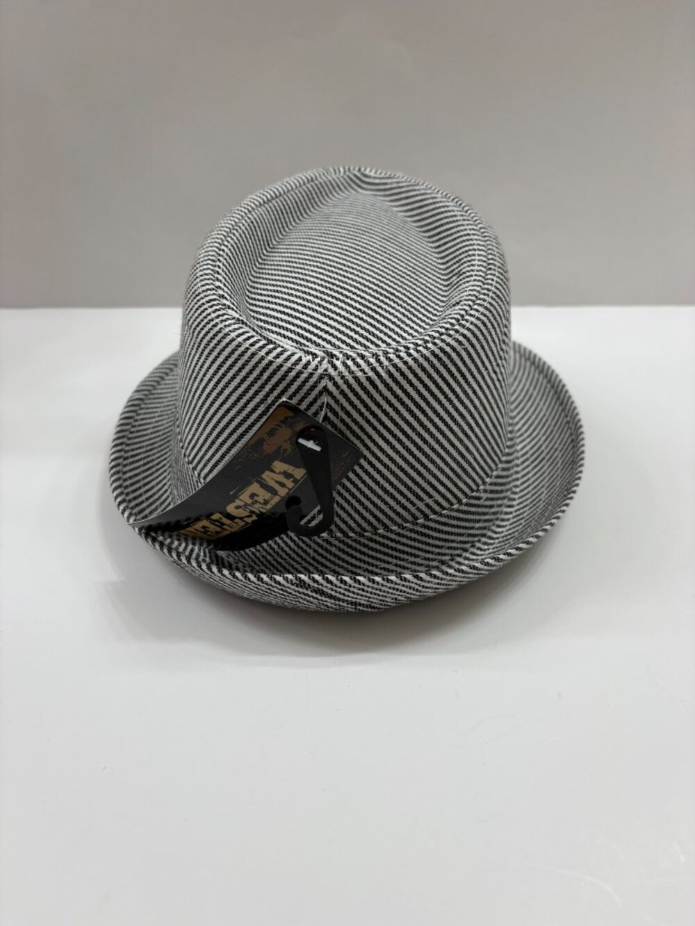 Fedora Trilby Hat - Summer Straw Striped Black & White- All Genders - L/XL- NWT - Picture 6 of 7